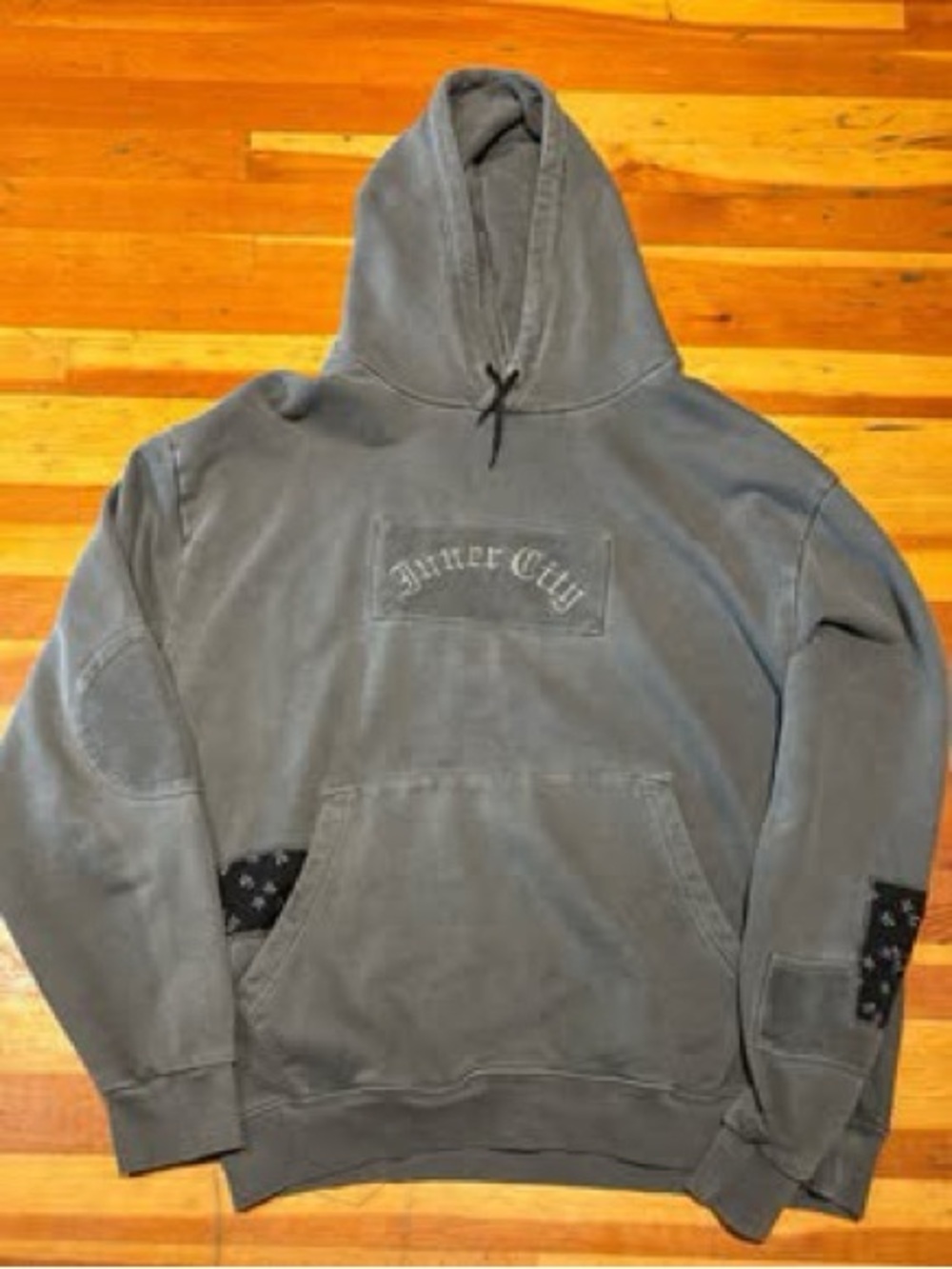 Honour The Gift Hoodie Gray Embroidered Logo Streetwear Size XL
